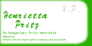 henrietta pritz business card